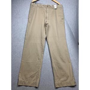 Express Chino Flat Front Casual Pants Mens Tan Relaxed Legs Size 38W x 34L